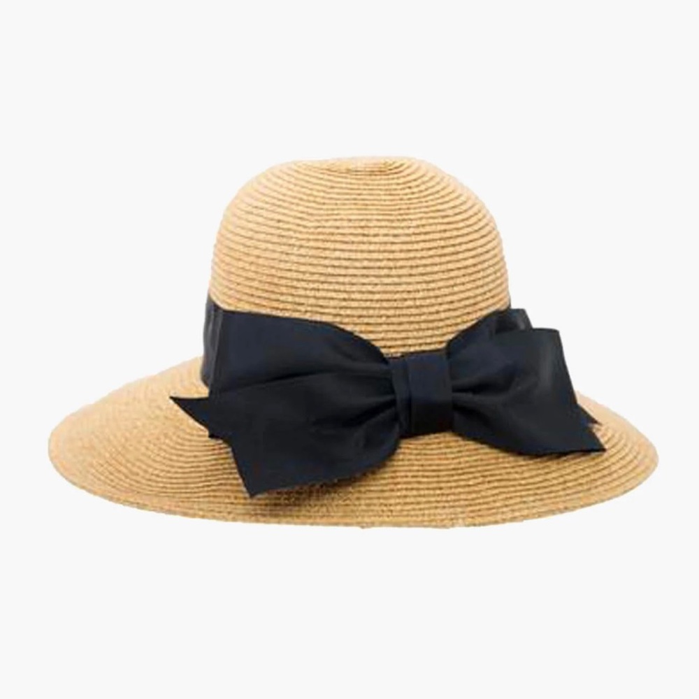 Toucan Collection packable sun hat with black bow